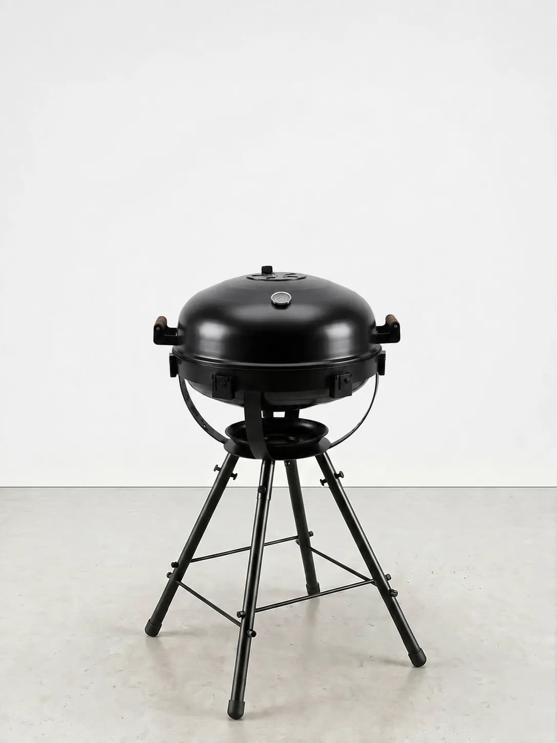BAZZ360 Solo bahçe barbekü modeli — Masasız, saf barbekü gövdesi, kapaklı kömür barbeküsü